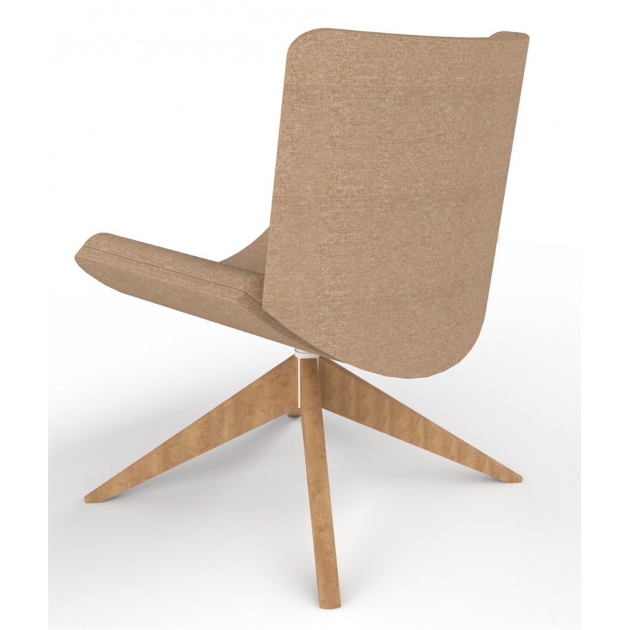 Review Upholstered Lounge Chair With Wooden Pyramid Base